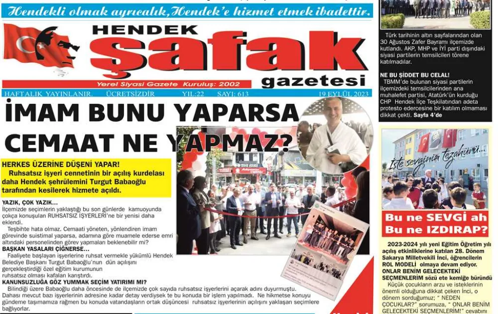 GAZETENİZ HENDEK ŞAFAK ÇIKTI