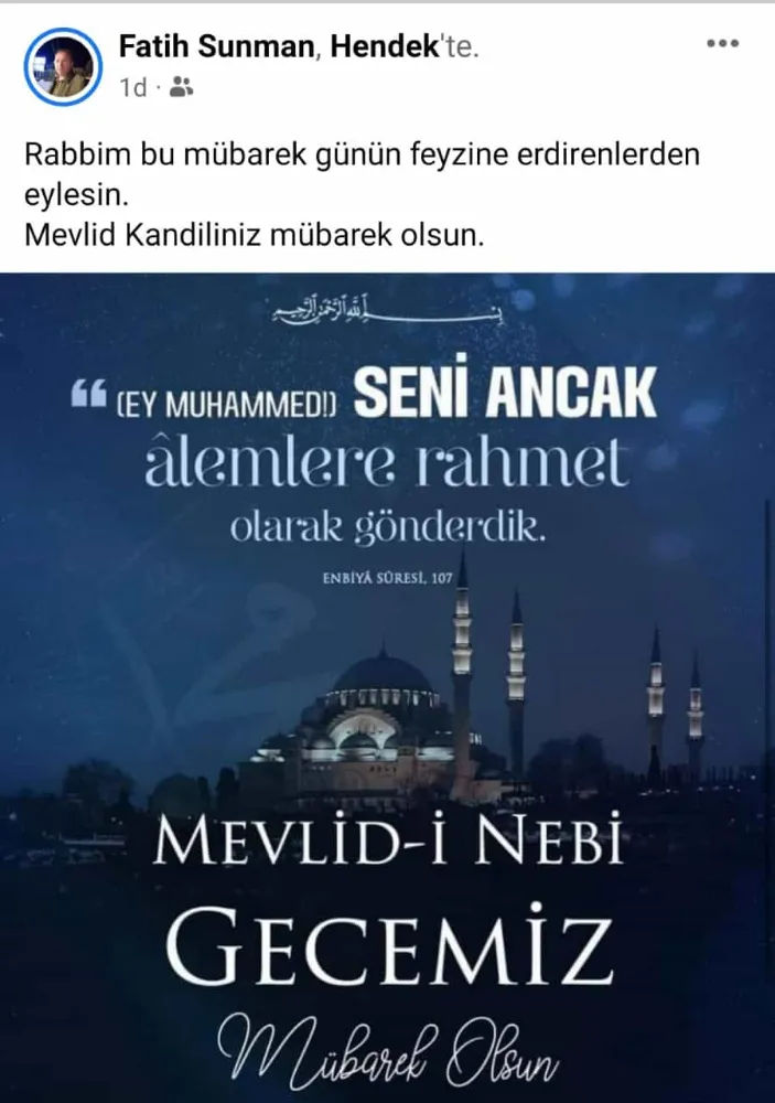 KANDİLİNİZ MÜBAREK OLSUN
