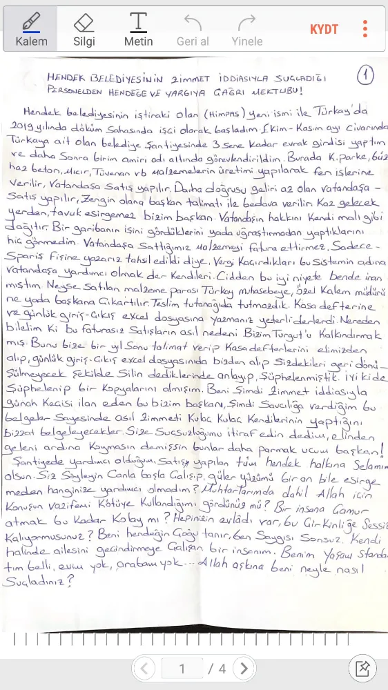 İŞTE İLÇEMİZİN GÜNDEMİNE OTURAN, BABAOĞLU’NUN TEPKİ VERDİĞİ CEZAEVİ MEKTUBUNUN TAM METNİ