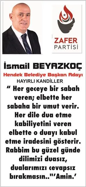 BERAT KANDİLİNİZİ TEBRİK EDİYORUM