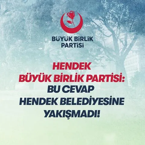 Bu cevap Hendek Belediyesine Yakışmadı!