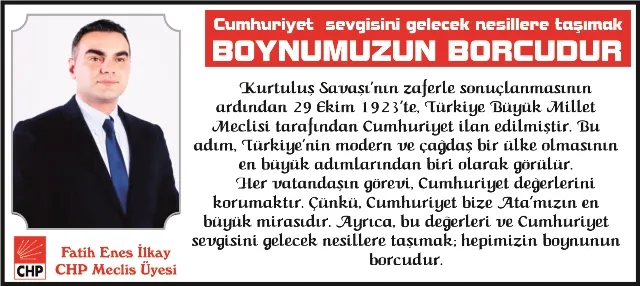 CUMHURİYET BAYRAMIMIZ KUTLU OLSUN