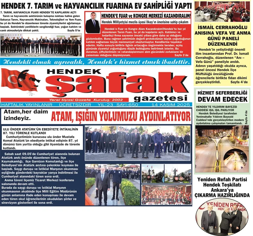 GAZETENİZ HENDEK ŞAFAK ÇIKTI