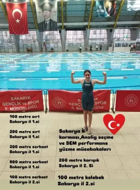 HENDEKLİ KIZIMIZ YÜZME SPORUNDA HARİKALAR YARATMAYA DEVAM EDİYOR