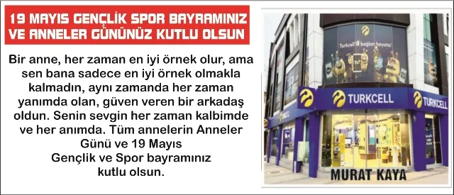 19 MAYIS ATATÜRK’Ü ANMA GENÇLİK VE SPOR BAYRAMIMIZ KUTLU OLSUN