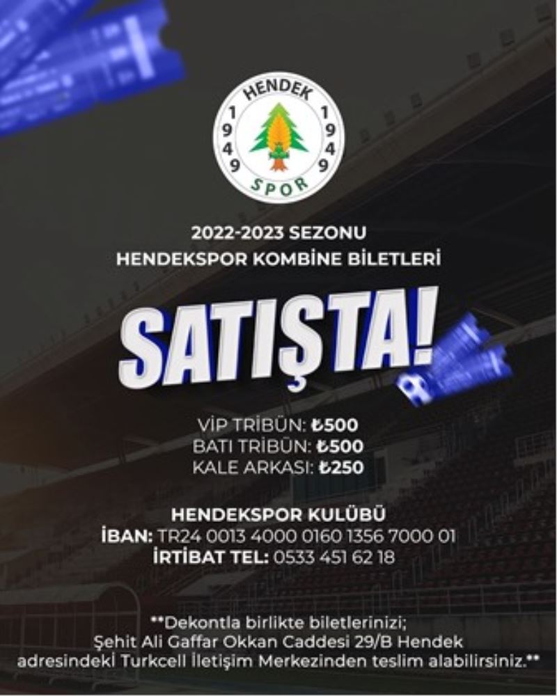 Hendekspor’dan kombine bilet satışı