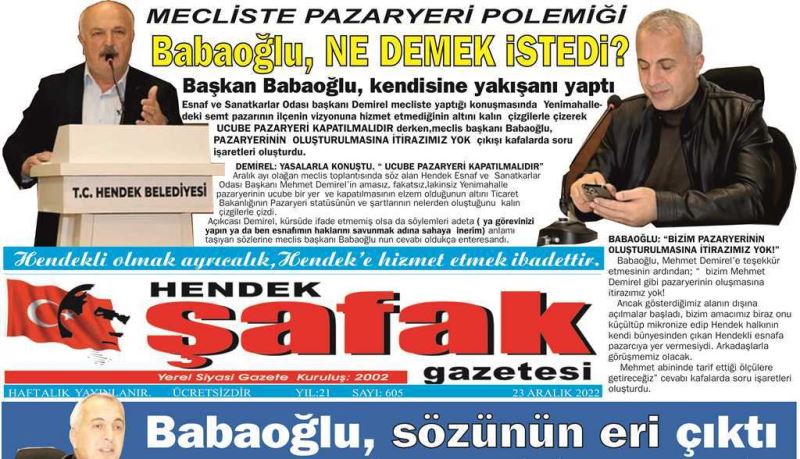 GAZETENİZ HENDEK ŞAFAK ÇIKTI