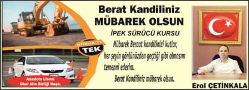 KANDİLİNİZİ TEBRİK EDİYORUM