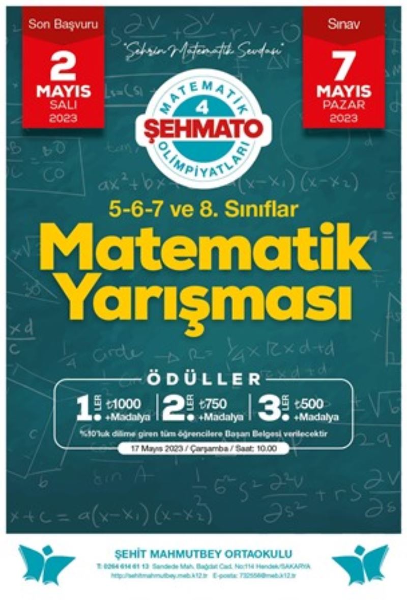 ŞEHMATO YARIŞMASI  10 NİSAN-2 MAYIS