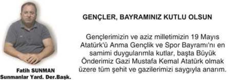 GENÇLER; BAYRAMINIZ KUTLU OLSUN