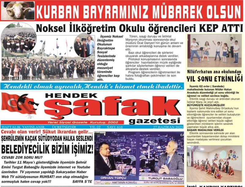 GAZETENİZ HENDEK ŞAFAK ÇIKTI